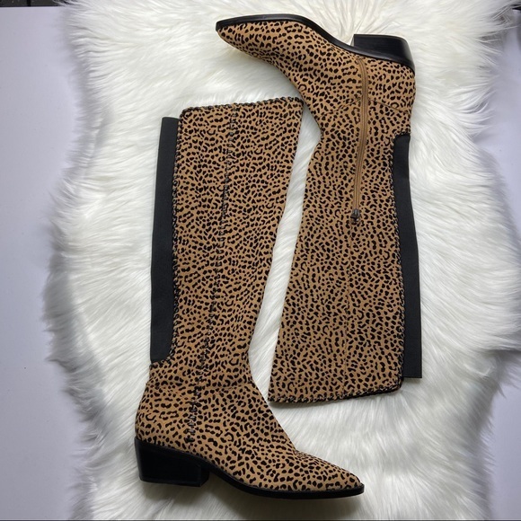 New 1 STATE Sage Leopard Print Over the Knee Boot - Picture 3 of 8